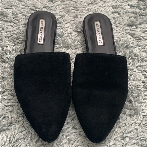 Chelsea & Violet Black Suede Pointed Flats 🐕‍🦺 - Picture 1 of 4